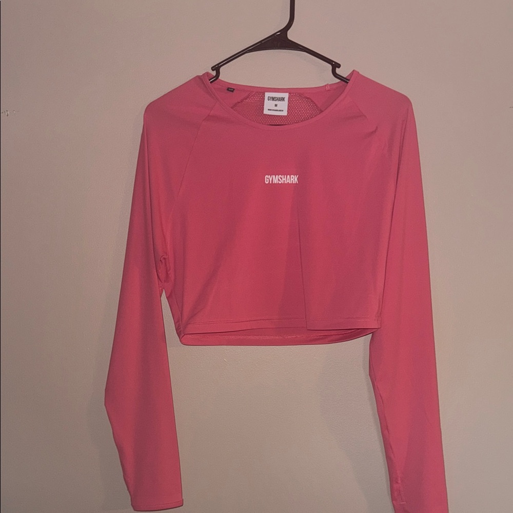 Gymshark Women's Vibrant Pink Long Sleeve Crop Top